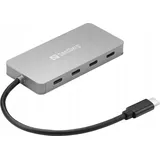 Sandberg USB-C Hub, - USB 3.1 - 4 - Grau