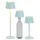 NORTHPOINT LED Tischlampe Flaschenleuchte max. 45cm hoch mit 3000mAh Akku 200lm warmweißes Licht (3000K) stufenlos dimmbar für Innen und Außen (hellblau)