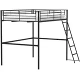 Mezzaninbett aus Metall - Schwarz - Boxspring inklusive - 140 x 200 cm - ELIOT