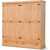 VCM Kleiderschrank New Mexico 194 x 196 x 58 cm Gelaugt/Wachs