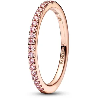 Pandora Damen-Ring Funkelndes Pink Band Roségoldfarben, 58/18,5