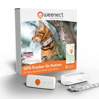 Weenect XS für Katzen - NEU Mini GPS-Tracker für Katzen | GPS-Tracking in Echtzeit | Ohne Distanzlimit | Kleinstes Modell auf dem Markt | Halsband inkludiert | Abonnement