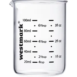 Westmark Messglas-Set – Spülmaschinengeeignetes Messbecher-Set aus Borosilikatglas, hitzebeständig, Skalen: ml, Tbsp, tsp & fl oz – 50 100 250 ml