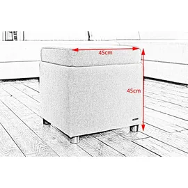 KAWOLA Hocker IDA Stoff 0 x 0 x 0 cm Grau