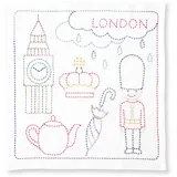 OM System Olympus Thread Sashiko Stickpackung Hana Fukin World Walker Serie London Stoff bedruckt