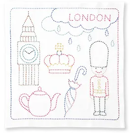 OM System Olympus Thread Sashiko Stickpackung Hana Fukin World Walker Serie London Stoff bedruckt