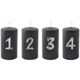 Edzard Kerzenpin, Kerzenstecker Advent, Zahlen 1-4, 4er Set, Höhe cm
