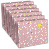 Clairefontaine 6x Einhörner, Geschenktasche Shopping 37,3x27,5cm Rosa 32466-6C