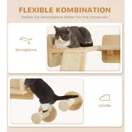 PawHut Kletterwand 3-teilig 56 x 110 x 73 cm beige