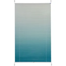 K-HOME Plissee Farbverlauf Sunrise 30 x 130 cm blau/weiß