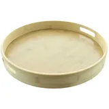 Dekoleidenschaft Tablett Bambus rund Ø 38 cm, Serviertablett, Tragetablett, Tischdeko