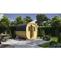 Wolff Finnhaus Cube 230 Art 1 naturbelassen Typ 4 mit 2 frontseitigen Fenstern und Holzrückwand Bausatz zur Selbstmontage