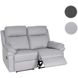 MCW 2er Kinosessel MCW-L94, Relaxsessel Fernsehsessel mit Armlehne, Liegefunktion Nosagfederung Stoff/Textil ~ hellgrau