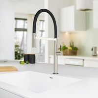 Premium 300 Edelstahl-Küchenarmatur, mit flexiblem Auslauf mit Schlauch, Höhe 50 cm, 5 Jahre Garantie, 083159770,