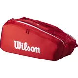 Wilson Super Tour Red Tennisschlägertasche – Rot/Weiß, für bis zu 9 Schläger