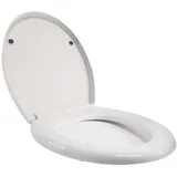 Premium Toilettendeckel mit Absenkautomatik Abnehmbar (Weiß) WC Sitz mit Absenkautomatik, Klodeckel mit Absenkautomatik, Klobrille, Toilettensitz, WC Deckel, Toilettenbrille Klobrille, O-Form