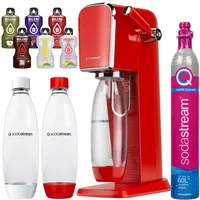 Wassersprudler SodaStream Art Red + 2 Flaschen, 1L, Rot/Weiß + Bolero