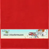 Erwin Müller Handtuch mit Namen - personalisiert - Motiv Kinder - Feuerwehr - viele Farben & Motive - Dusch-Handtuch - rot - Größe 50x100 cm - persönliches Geschenk mit Wunsch-Name