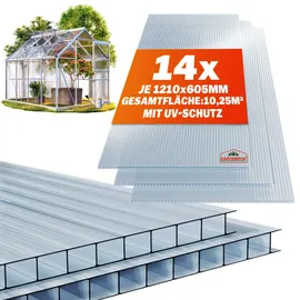 Gardebruk Hohlkammerstegplatten 4mm 10,25 m2 Doppelstegplatte 1210x605 Stegplatte