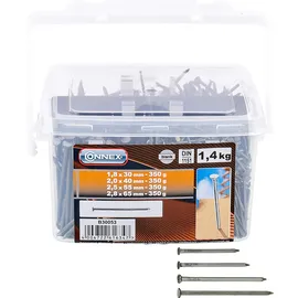 Connex Drahtstifte-Sortiment 30 / 40 / 55 / 65 mm 1400 g