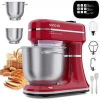 Multifunktions-knetmaschine, mit Zwei Rührschüsseln Aus Edelstahl: 4,5 L Und 5,5 L. leistungsstarker 1500-w-motor, Geräuschpegel 59 Db. mixer, Geeignet Für Backwaren Und Zum Kneten Von Teig – Rot