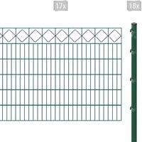 Arvotec Doppelstabmattenzaun »ESSENTIAL 120 zum Einbetonieren "Karo" mit Zierleiste«, Zaunhöhe 120 cm, Zaunlänge 2 - 60 m 74258653-0 dunkelgrün H/L: 120 cm x 34 m