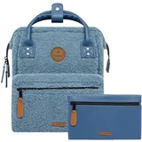 CABAIA "Adventurer S Fleece" Gr. B/H/T: 23cm x 32cm x 13cm, blau (hellblau) Rucksäcke Fleece-Rucksack mit austauschbaren Vordertaschen