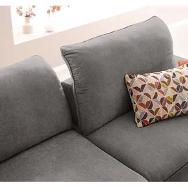W.Schillig Ecksofa "enjoy&MORE, Designsofa, elegant und bequem, L-Form", grau (grau r66), B:294cm H:87cm T:185cm, Chenille-Flachgewebe R66 (85% Polyester, 15% Nylon);Longlife Xtra-Leder Z59: Glattleder mit modischer Prägung.