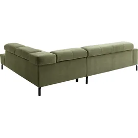 Home Affaire Ecksofa HOME AFFAIRE "Claya, L-Form, incl. Kopfteilverstellung, Breite 276 cm", grün (moos), B:276cm H:71cm T:219cm, 95% Polyester, 5% Nylon, Sofas, Ecksofa, wahlweise elektrischer Sitzvorzug