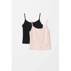 Gina Tricot - 2 pack y basic singlet - Oberteile - Schwarz - 170 - Mädchen - Schwarz - 170