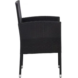 vidaXL Gartenstuhl 56,6 x 67,3 x 27,8 cm schwarz 2 St.