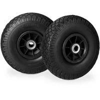Relaxdays 8 x Sackkarrenrad PU 3.00-4 schwarz