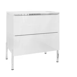 lookway Nachtschrank Aurora II 50 x 54 x 37 cm Silber/Weiß