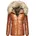 Navahoo Damen Winterjacke Steppjacke warm mit Kunstfellkapuze Tikunaa Rusty Cinnamon Gr. XS - XS