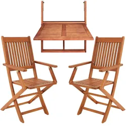 CASARIA® Balkonset 3-tlg Holz Wetterfest