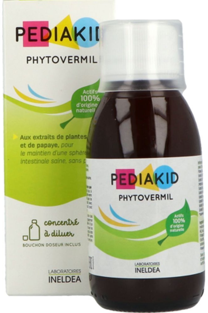Pediakid Phytovermil, Concentré, complément alimentaire aux extraits de plantes et de papa 125 ml sirop