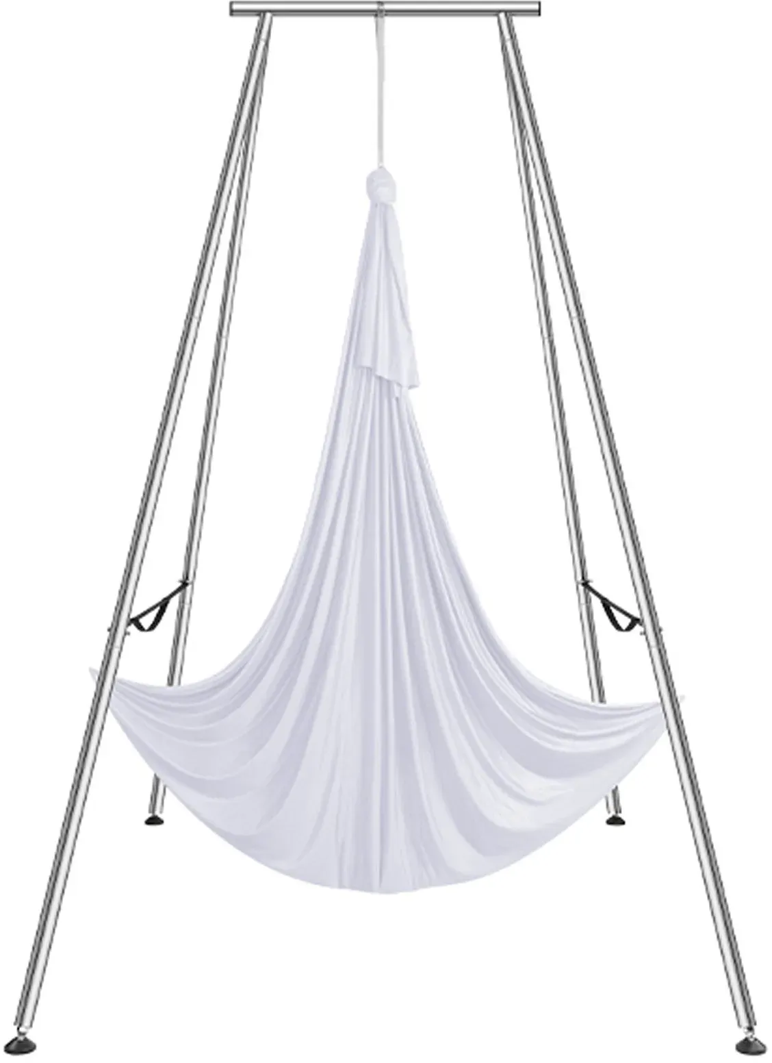 VEVOR Aerial Yoga Hängematte mit Yogarahmen 6 x 2,6 m, Weiß Yoga Swing Air Fliegen, Yoga-Schaukel Hammock Swing 250 kg Max. Tragfähigkeit, inkl. Yoga-Socken & Fußpolster, Anti-Gravity-Übungen