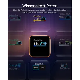Anker Nano Ladegerät (45W, Smart Display) ActiveShield 5.0, GaN, Polarweiss