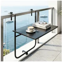 Outsunny Balkontisch 62 x 60 x 85,5 cm Schwarz