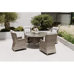 OUTFLEXX Gartenlounge-Set, anthrazit/grau, Aluminium/Polyrattan, für 4 Personen, witterungsbeständig, pflegeleicht, Kissen inklusive