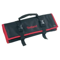 Toolland Werkzeug-Rolltasche, Nylon, 14 Einsteckfächer, 2 Steckverschlüsse, Griff, Schwarz/Rot