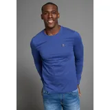 delmao Rundhalsshirt DELMAO, Herren, Gr. L (52/54), blau, Single Jersey, Obermaterial: 100% Baumwolle, unifarben, Basic, Basic schmal, Rundhals, Rippbündchen, Shirts Rundhalsshirt, mit Markenlabel