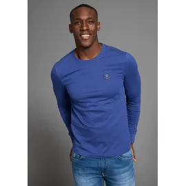 delmao Rundhalsshirt DELMAO, Herren, Gr. L (52/54), blau, Single Jersey, Obermaterial: 100% Baumwolle, unifarben, Basic, Basic schmal, Rundhals, Rippbündchen, Shirts Rundhalsshirt, mit Markenlabel