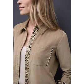 STREET ONE Damen, 3412385 Cordbluse mit Tapedetails, flowing beige, 36