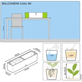 LECHUZA Balconera Color 80 Komplettset 80 x 19 x 19 cm muskat
