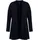 Ulla Popken Plissee-Strickjacke A-Linie Schalkragen Langarm Blau L-XL