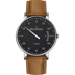 Meistersinger Klassik Vintago VT902 - schwarz,braun - 38mm