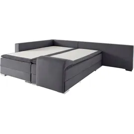 INOSIGN Ecksofa »Night & Day L-Form, B: 324 cm« mit Bettfunktion, Bettkasten & 3 Zierkissen, Boxspringbett 180x200 cm, schwarz