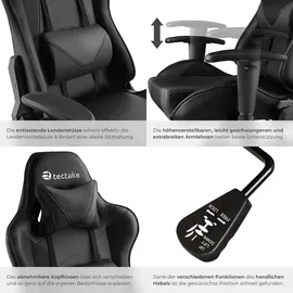 Tectake Twink Gaming-Stuhl Schwarz