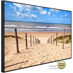 PAPERMOON Infrarotheizung "Weg zum Sandstrand", bunt (kunstmotiv im aluminiumrahmen), B/H/T: 120cm x 75cm x 3cm, 900 W, Heizkörper, sehr angenehme Strahlungswärme